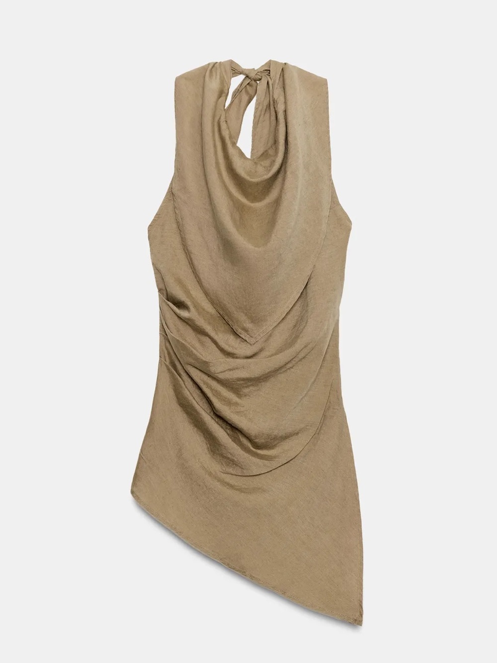 NWT Zara Asymmetrical Linen Halter Top